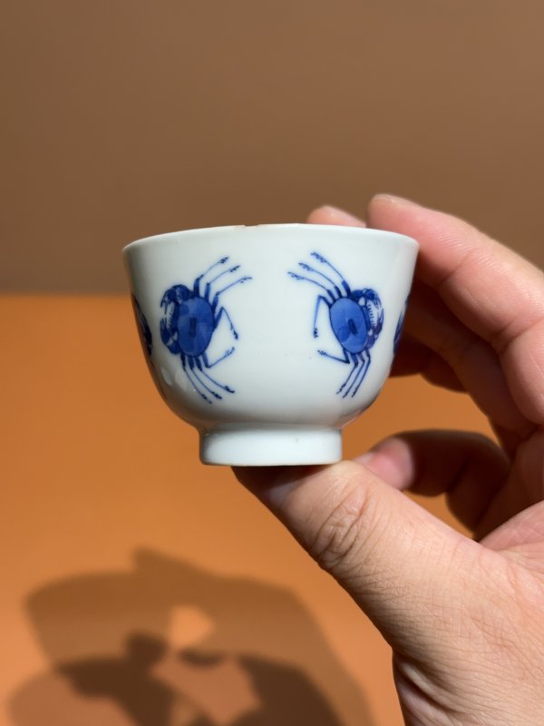 清晚期 青花二甲纹茶杯 - 图5