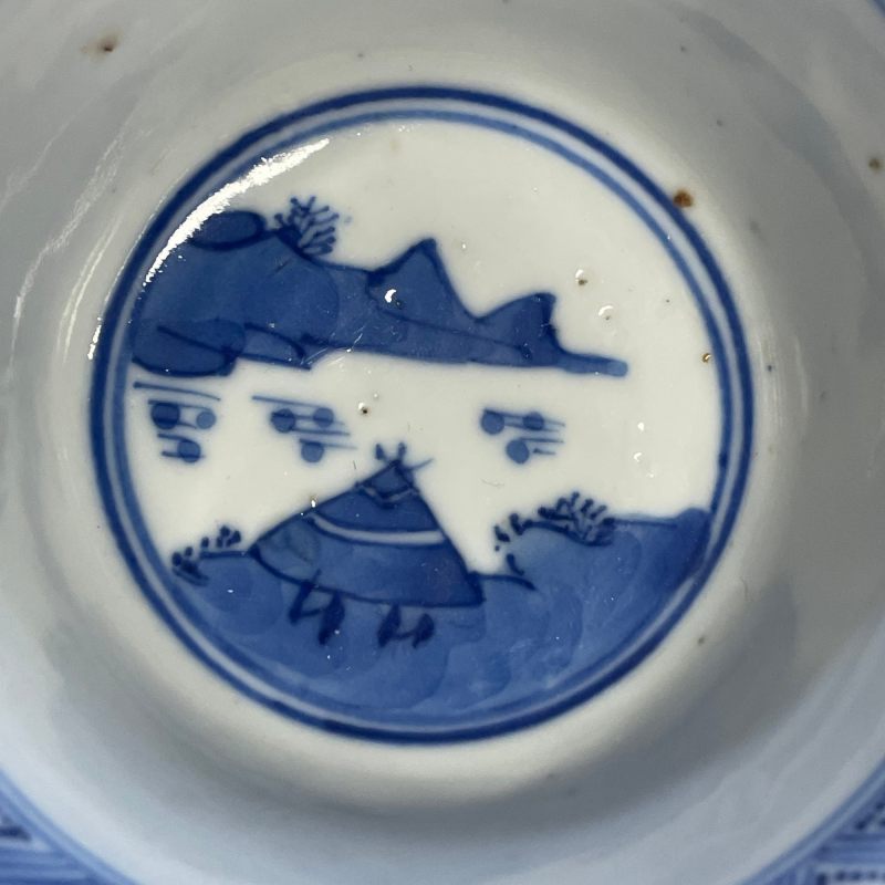 清光绪 青花狩猎图小杯四只 - 图13