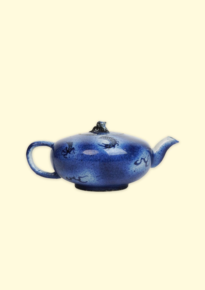 清道光 唐英风格青花云龙纹茶壶