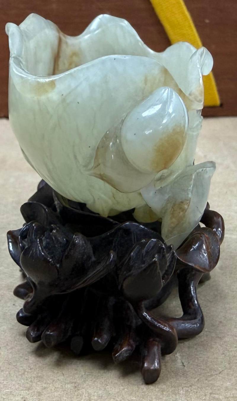 明 玉荷葉洗帶座 - 图5