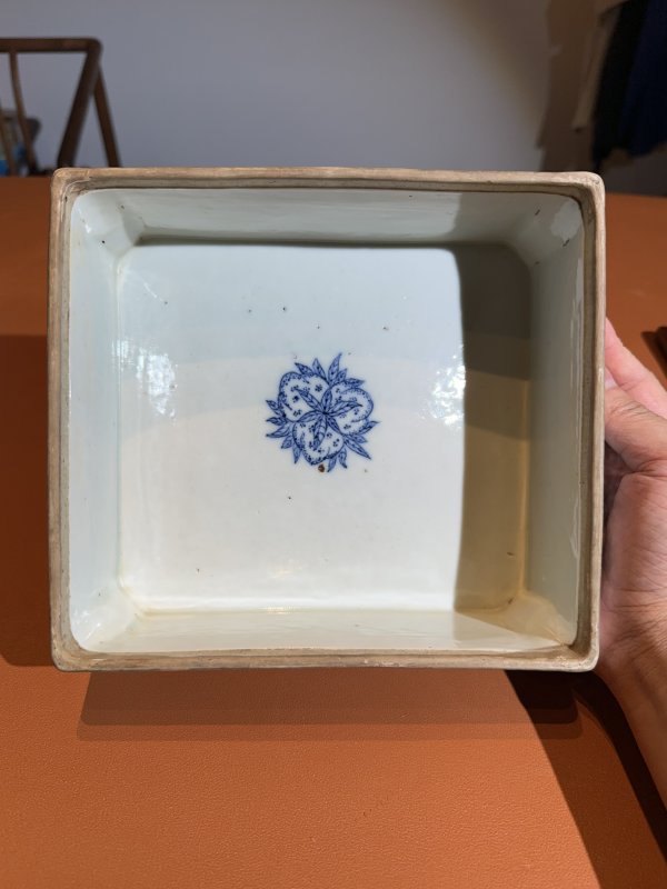 清嘉庆 青花云鹤纹茶盒 - 图6