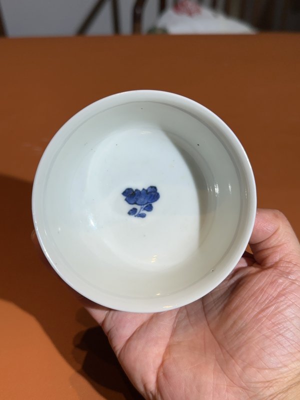 清雍正 青花花卉纹茶圆一对 - 图10