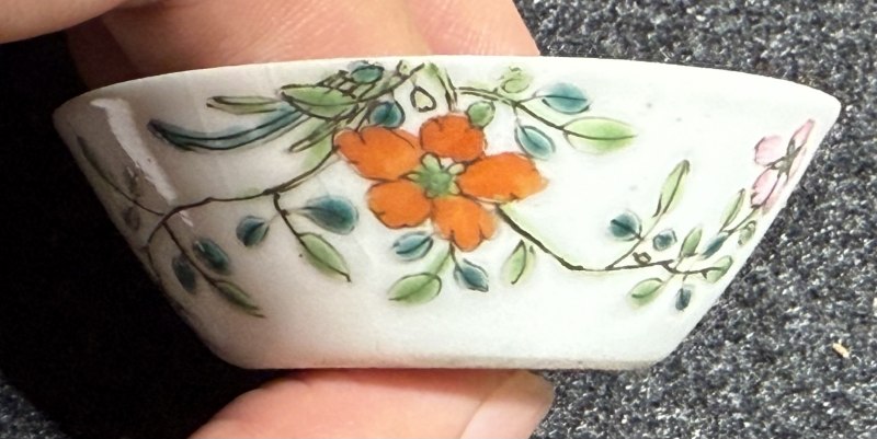 清 粉彩花卉紋馬蹄套杯一組十件 - 图10