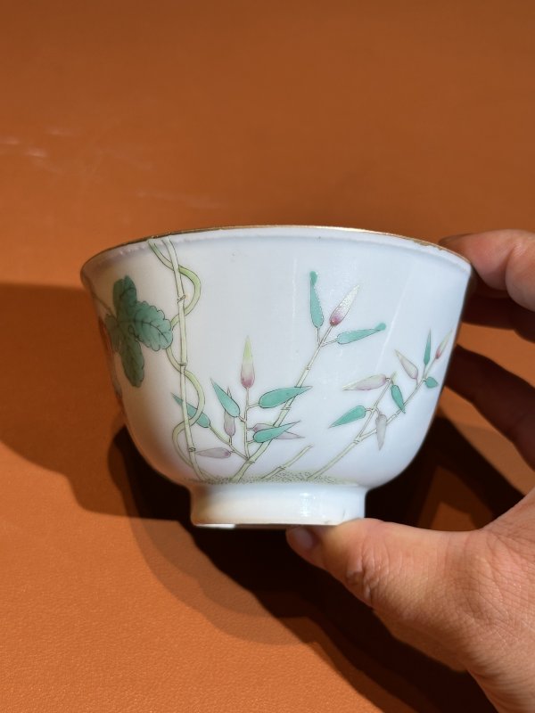 清光绪 粉彩过枝癞瓜纹茶圆 - 图9