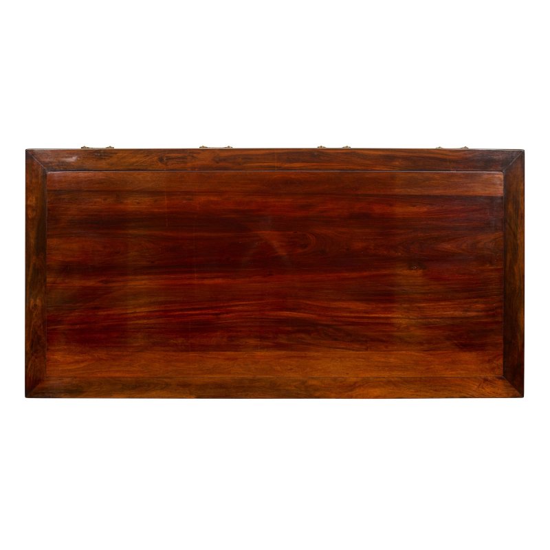 清 十八/十九世紀 紫檀雕福慶有餘紋字台 | A FINE AND ELEGANT ZITAN CABINET DESK - 图8