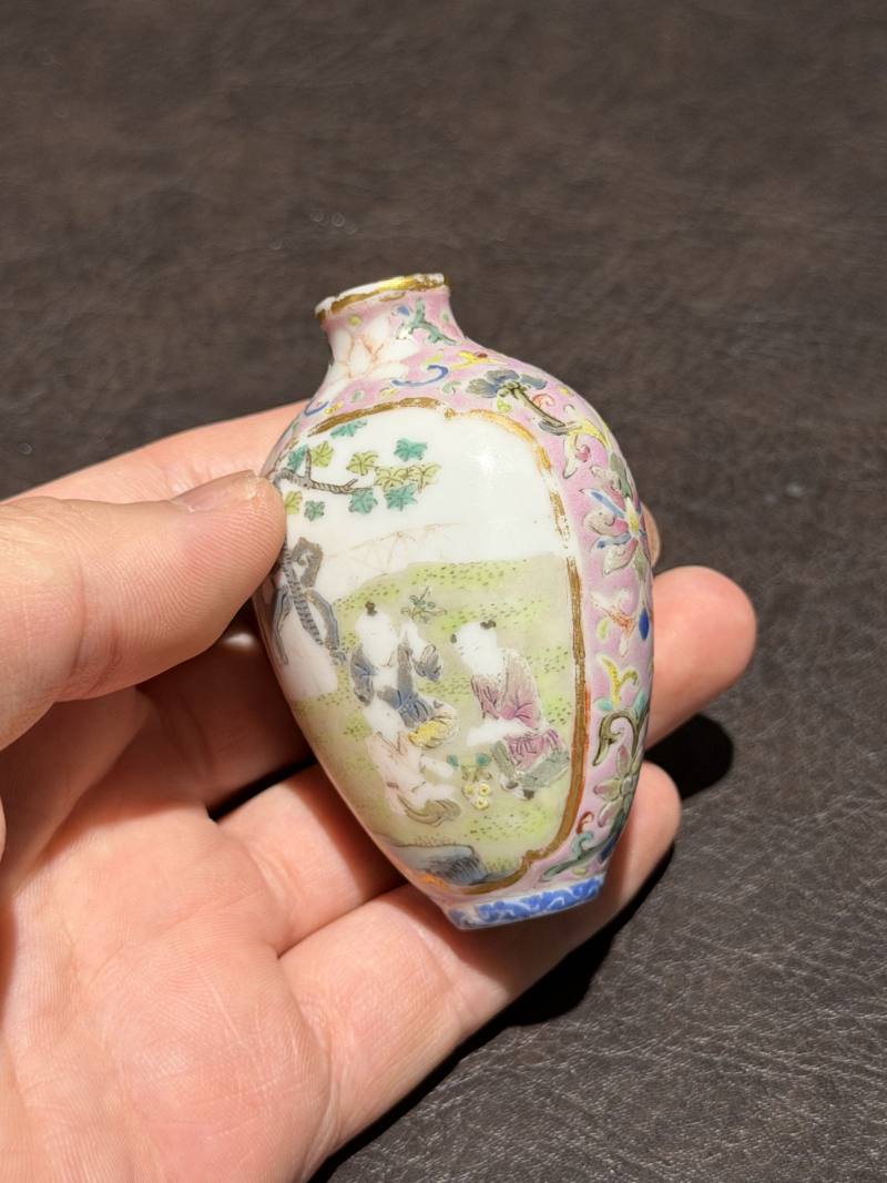 清乾隆 粉彩诗文鼻烟壶 - 图3