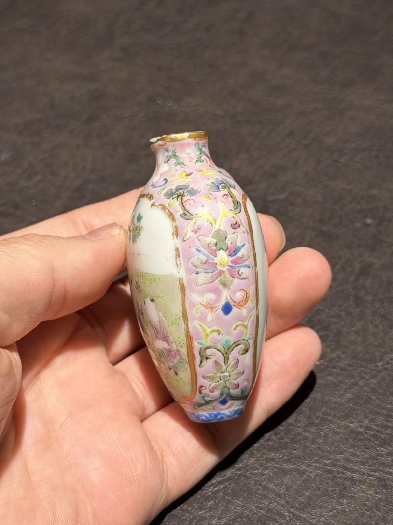 清乾隆 粉彩诗文鼻烟壶 - 图4
