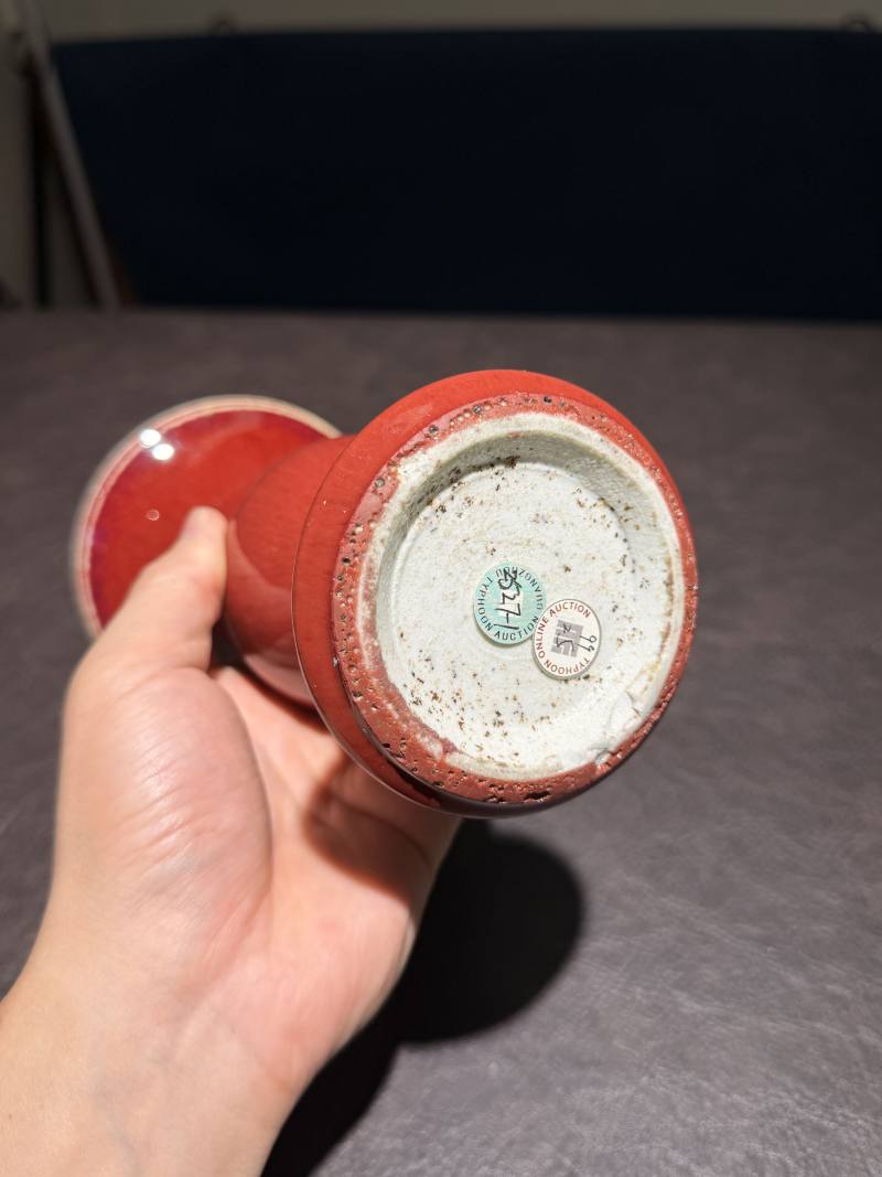 清乾隆 红釉花觚 - 图9