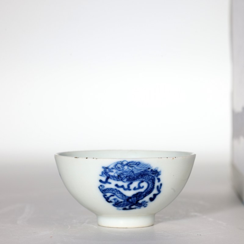 清中晚期 青花团龙纹茶园 - 图3