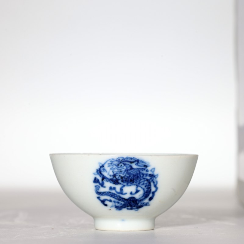 清中晚期 青花团龙纹茶园 - 图4