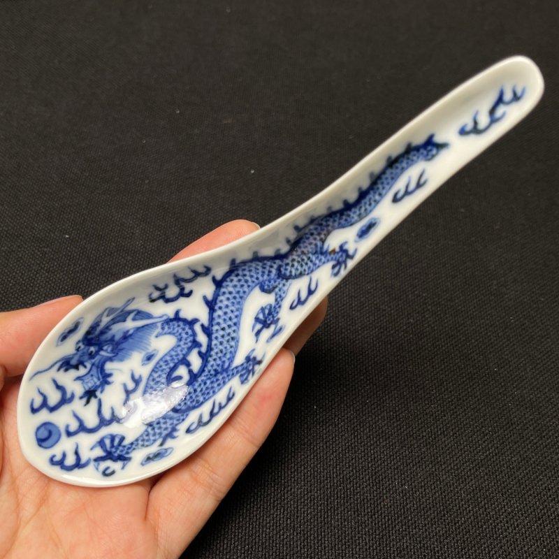 清光绪 青花龙纹匙一对 - 图6