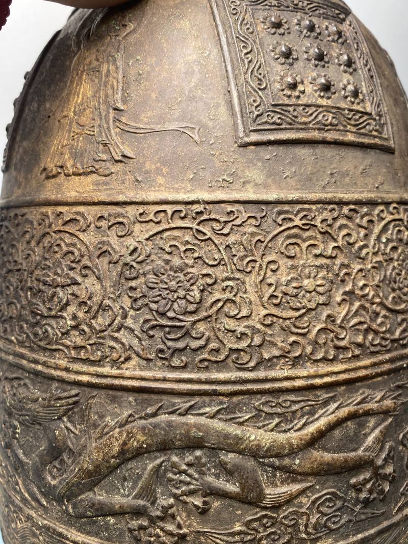 十九世纪 铜鎏金龙钮梵钟 - 图18