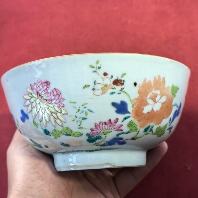 清中期 粉彩花卉纹碗 - 图8