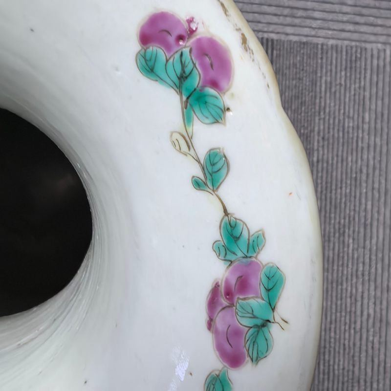 清晚期 粉彩群仙祝寿双耳花口大瓶一对 - 图9