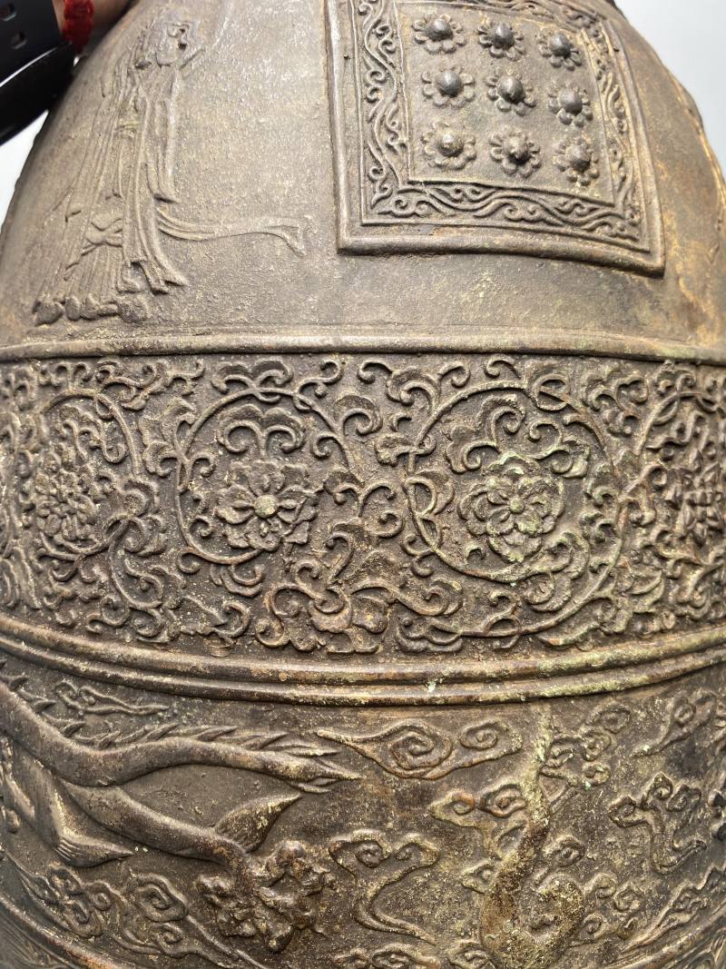 十九世纪 铜鎏金龙钮梵钟 - 图19