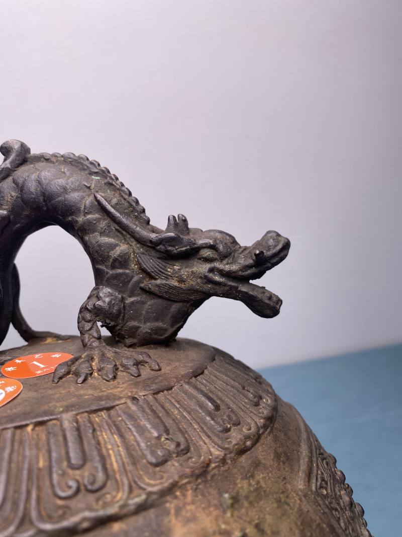 十九世纪 铜鎏金龙钮梵钟 - 图20