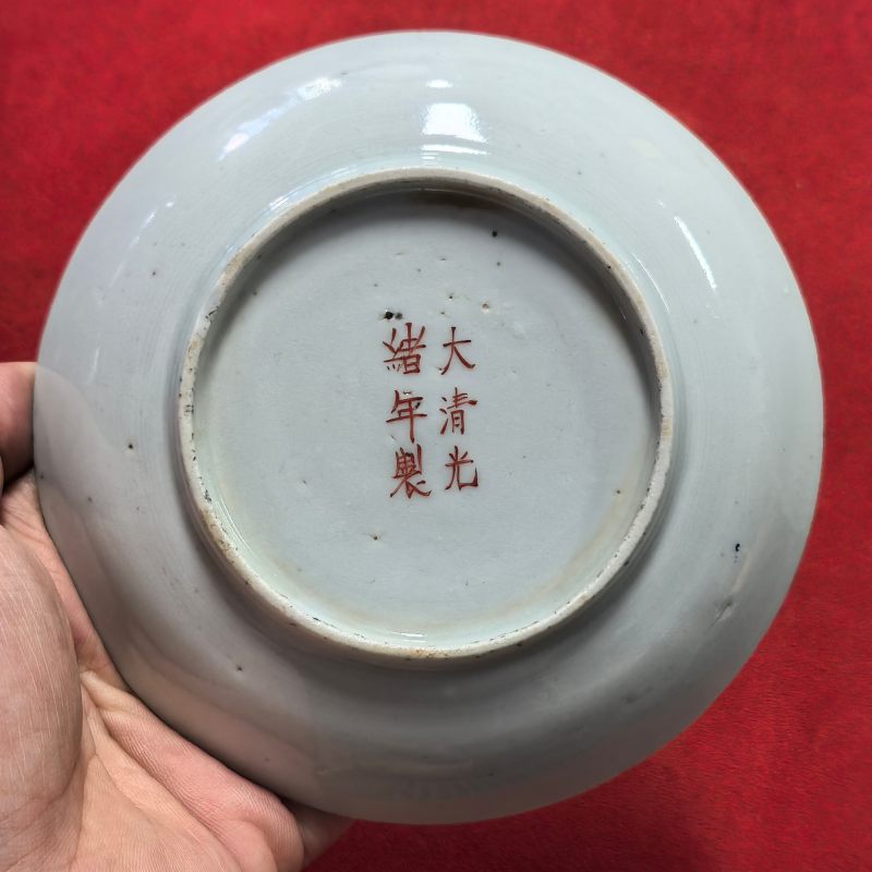 清晚期-民国 粉彩百花不落地盘 - 图7