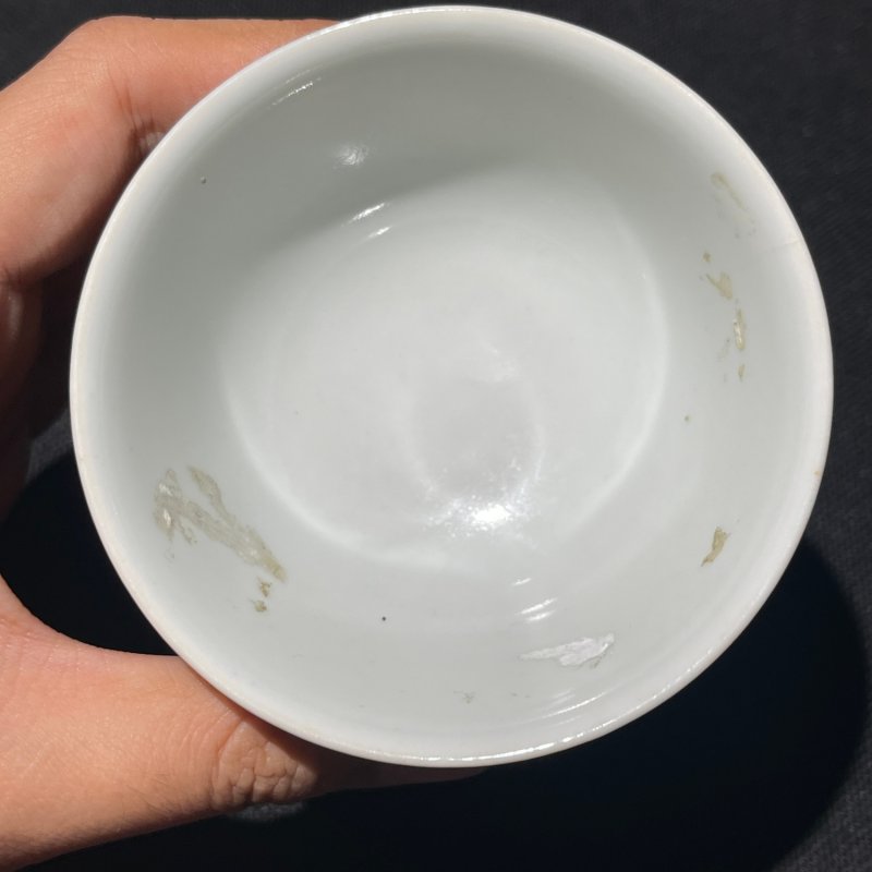清道光 青花矾红宝相花纹杯 - 图6