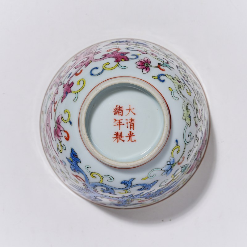 清光绪 粉彩夔凤纹杯 - 图5
