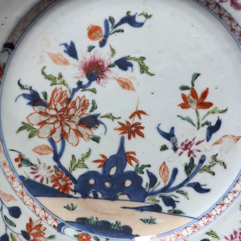 清康熙 青花加彩花卉纹盘 - 图4