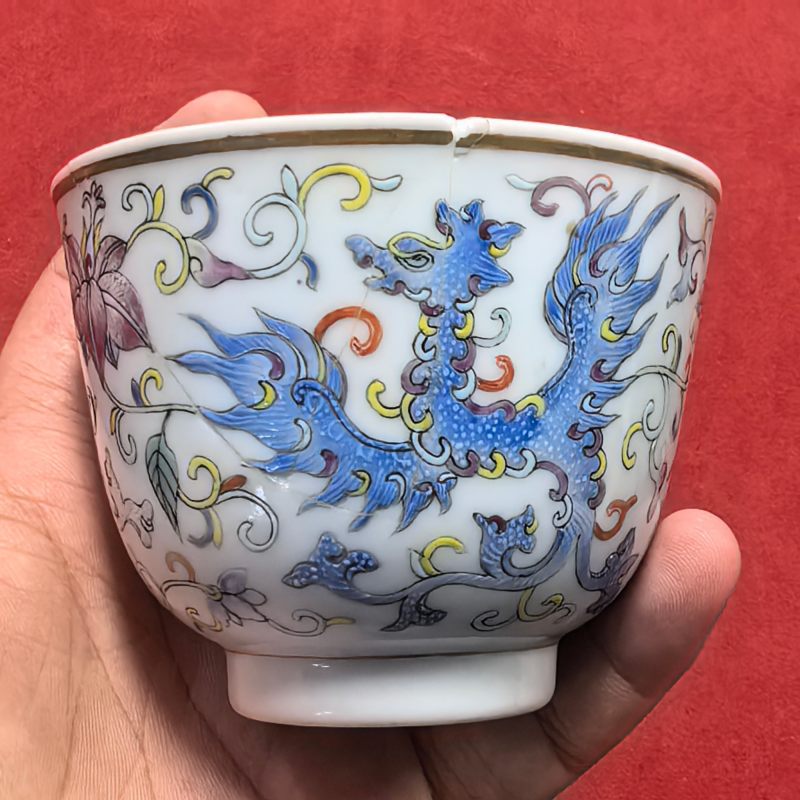 清光绪 粉彩夔凤纹杯 - 图9