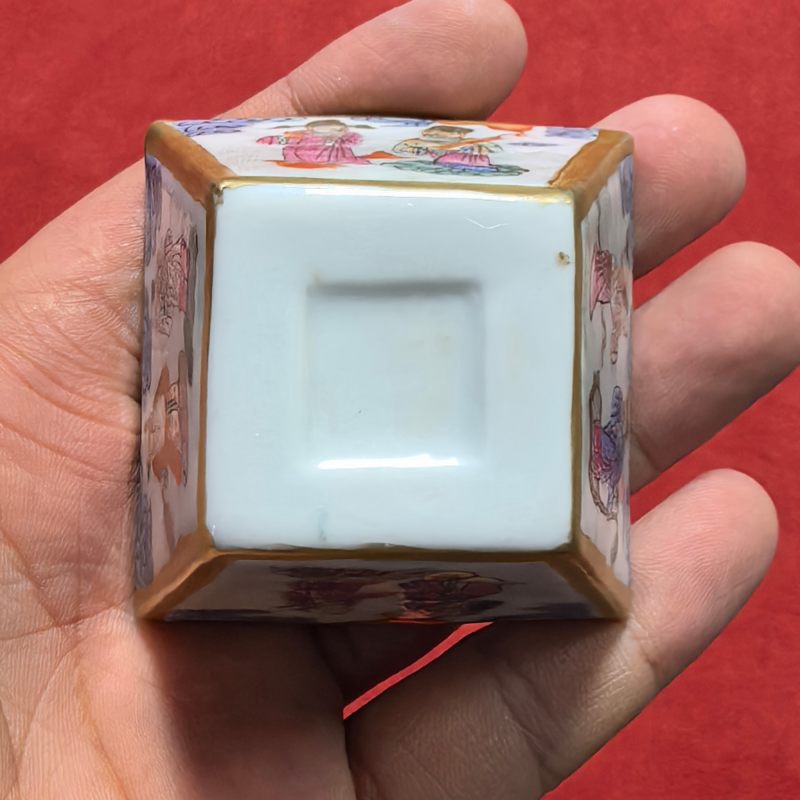 清中期 粉彩八仙人物四方杯 - 图10