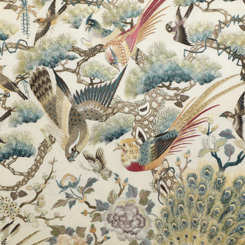 清光绪 粤绣花开富贵挂屏 - 图4