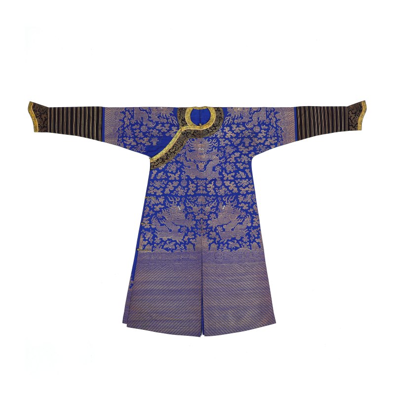清 蓝地织金吉服袍