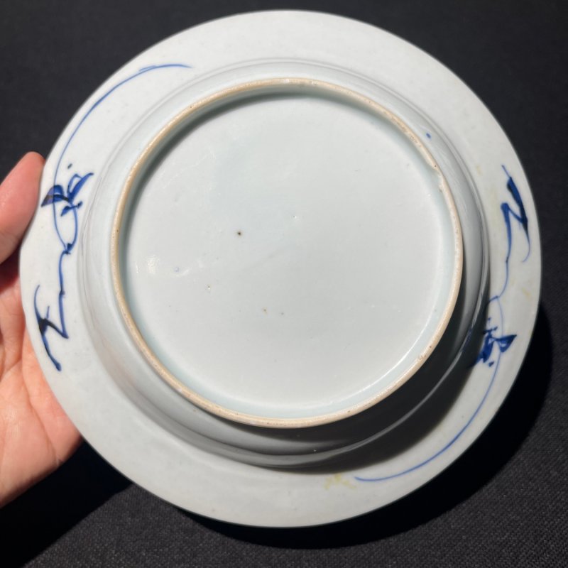 清康熙 青花花卉纹折沿盘一组两件 - 图11