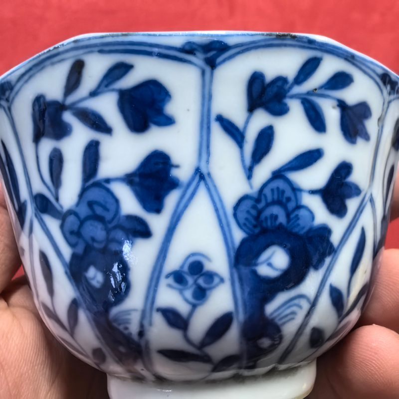清晚期 青花花卉纹杯 - 图9