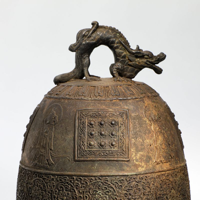 十九世纪 铜鎏金龙钮梵钟 - 图5