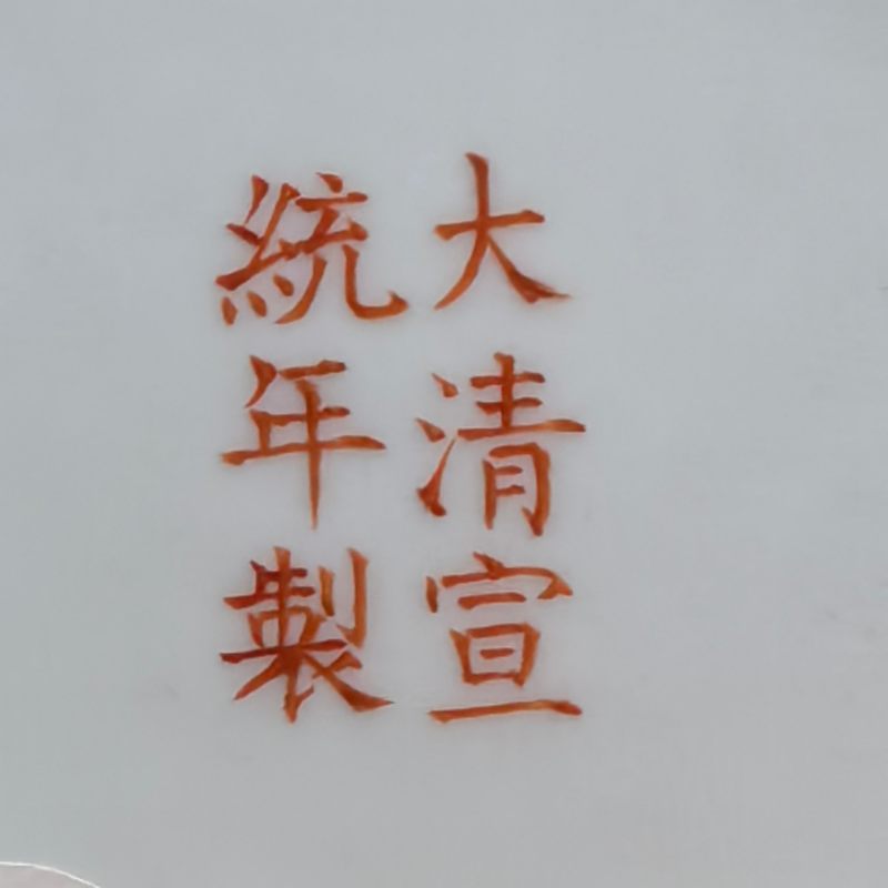清宣统 粉彩百蝶纹玉堂春瓶 - 图15
