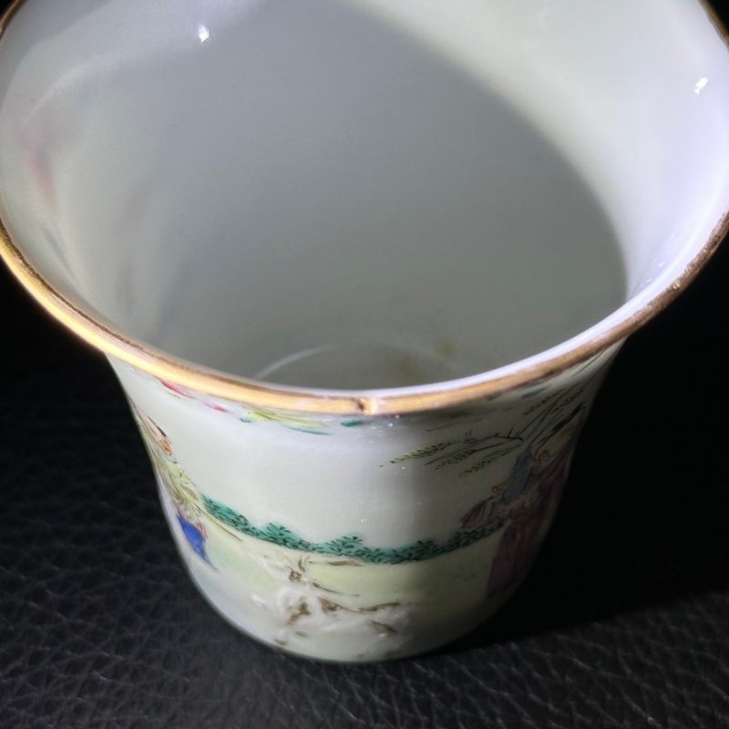民国 粉彩五子夺魁牛角杯 - 图15