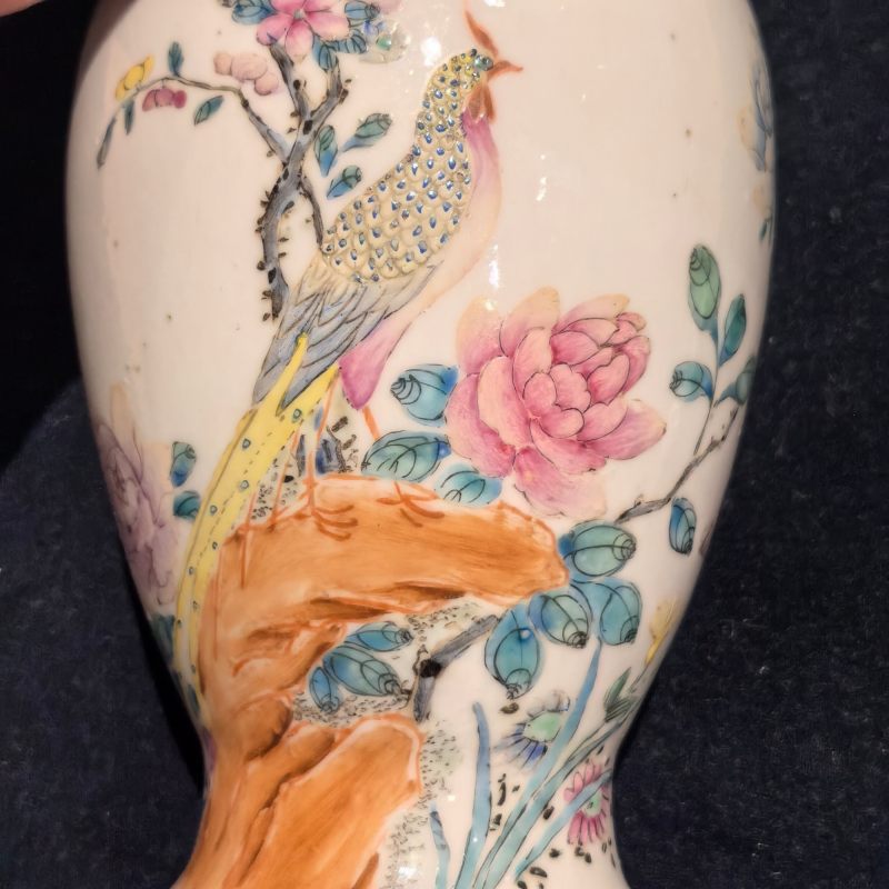 民国 粉彩花鸟纹瓶 - 图10