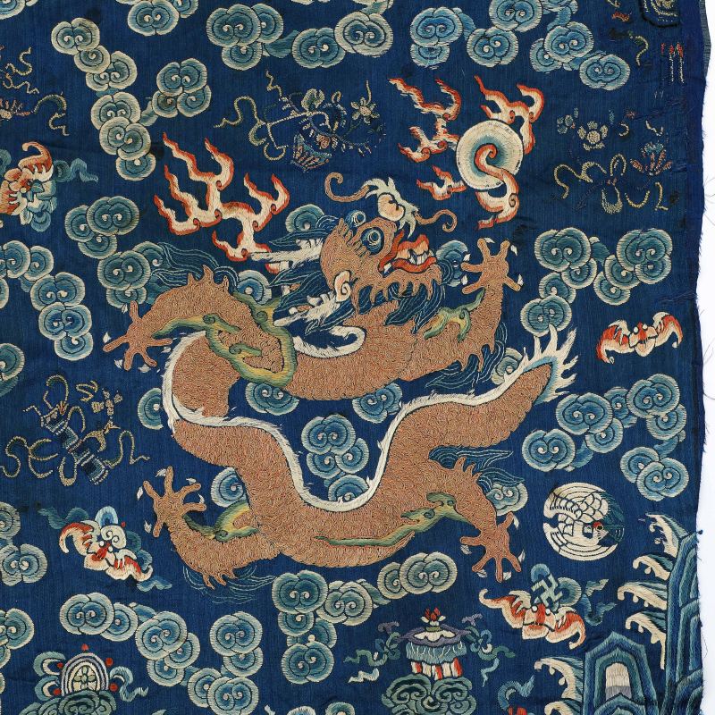 清 彩绣龙纹下摆 - 图2