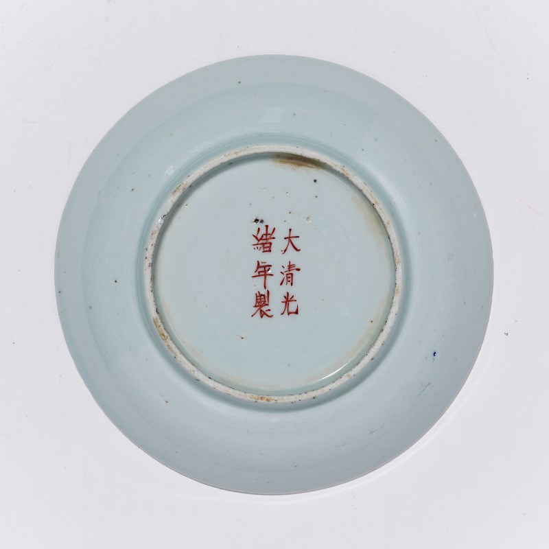 清晚期-民国 粉彩百花不落地盘 - 图3