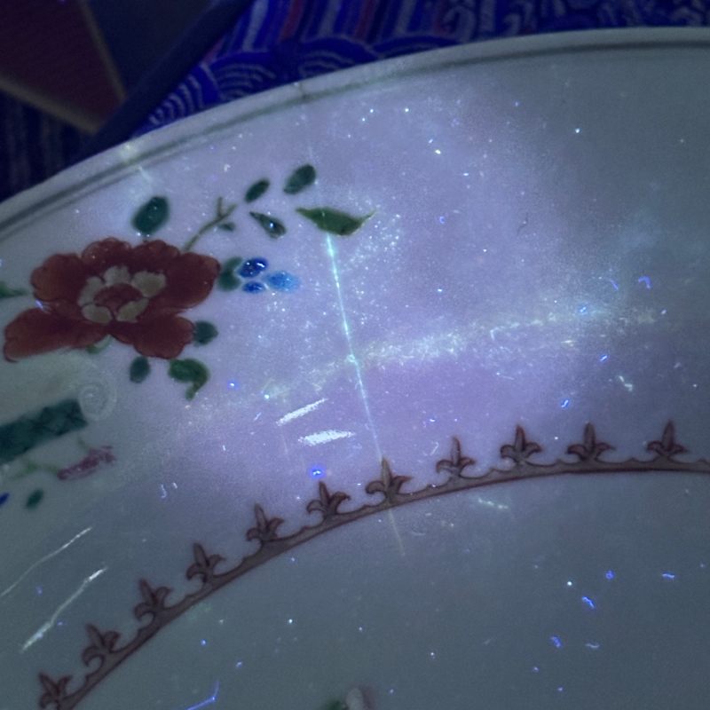 清乾隆 粉彩花鸟纹折沿盘 - 图10