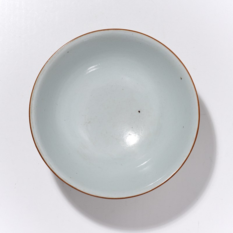清嘉庆 矾红印章纹碗 - 图6