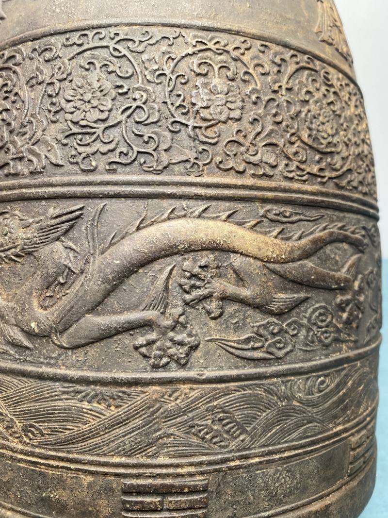 十九世纪 铜鎏金龙钮梵钟 - 图13