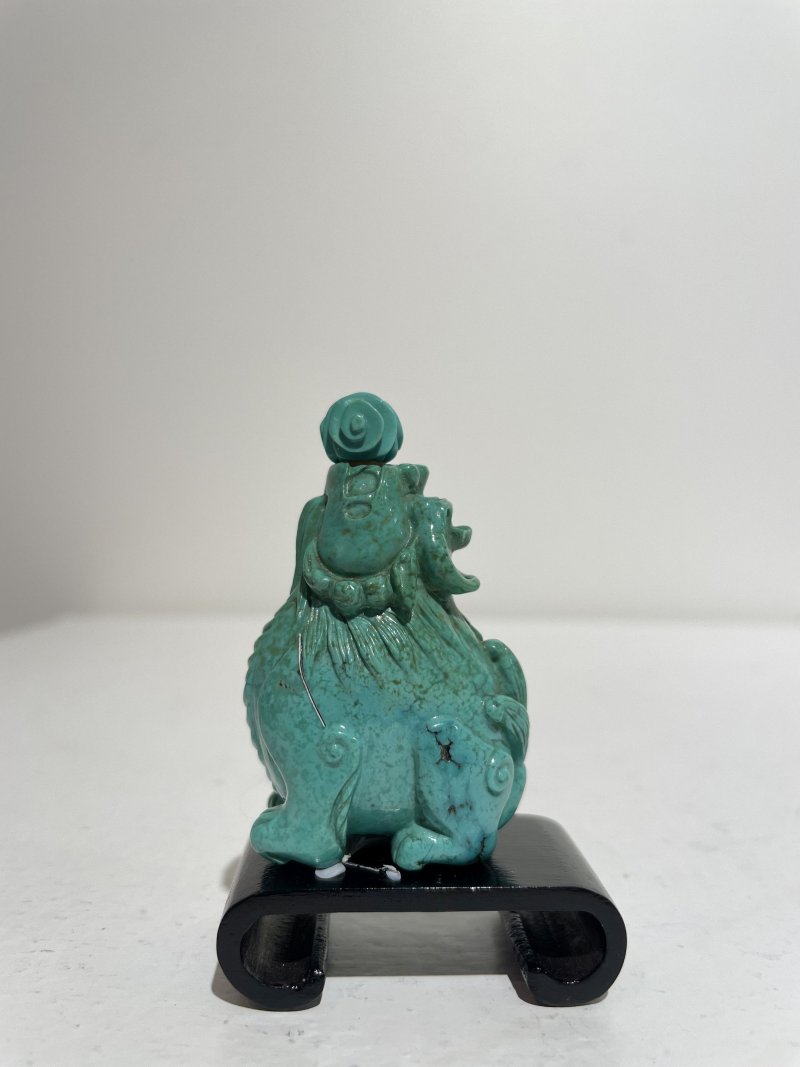 晚清至民國 綠松石麒麟鼻煙壺 | A TURQUOISE 'QILIN' SNUFF BOTTLE - 图18