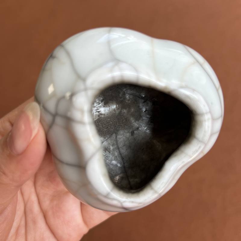 清雍正 哥釉三联乳足水丞 - 图12