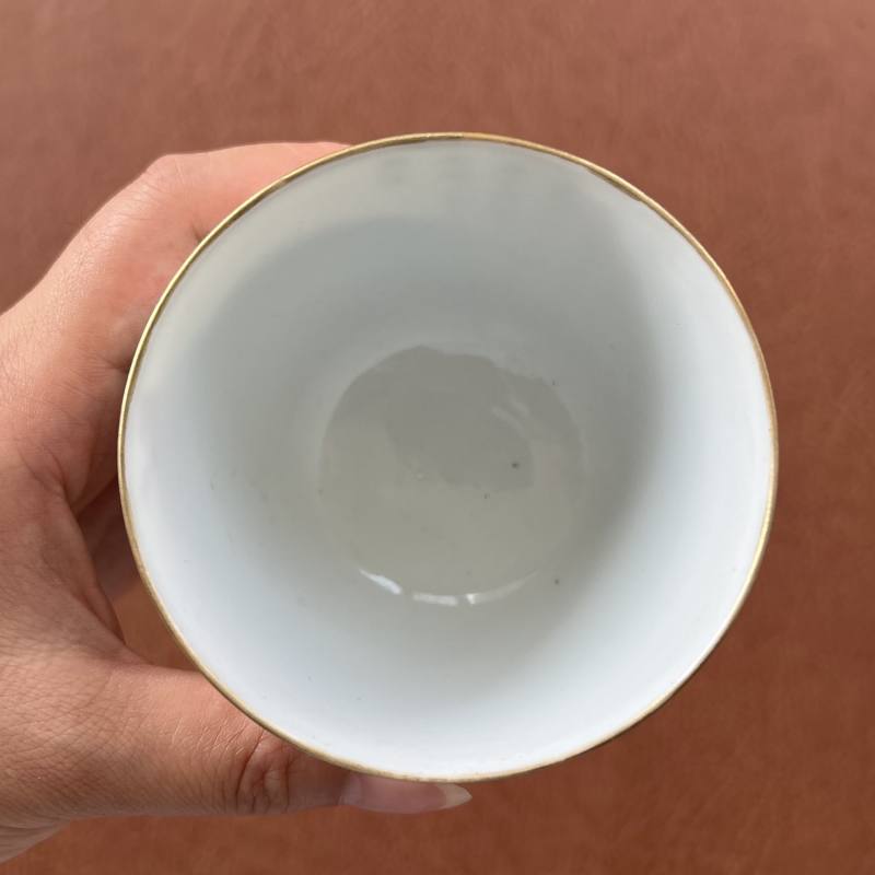 清嘉庆 粉彩无双谱之伏生诗文杯 - 图9