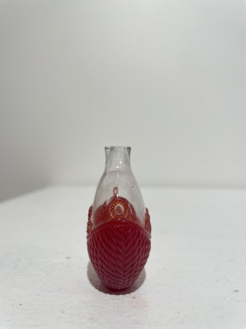 十九/二十世紀 透明地套紅玻璃簍蟹紋鼻煙壺 | A RED OVERLAY GLASS 'CRAB AND BASKET' SNUFF BOTTLE - 图4