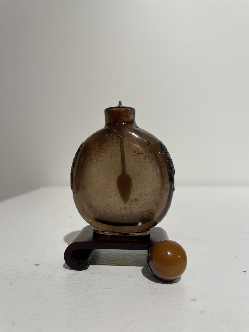 十九世紀 煙晶鼻煙壺 | A SMOKY CRYSTAL SNUFF BOTTLE - 图9