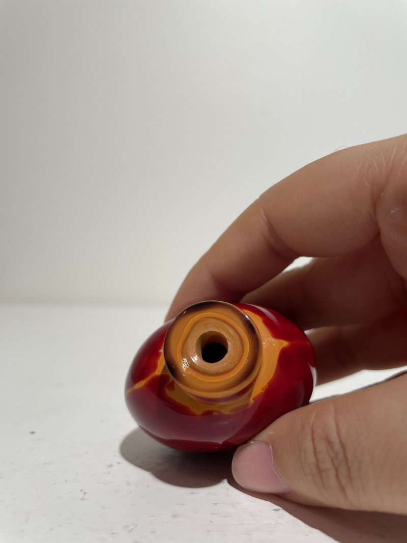 十九世紀 料胎仿雄黃鼻煙壺 | A GLASS SNUFF BOTTLE IMITATING REALGAR - 图4