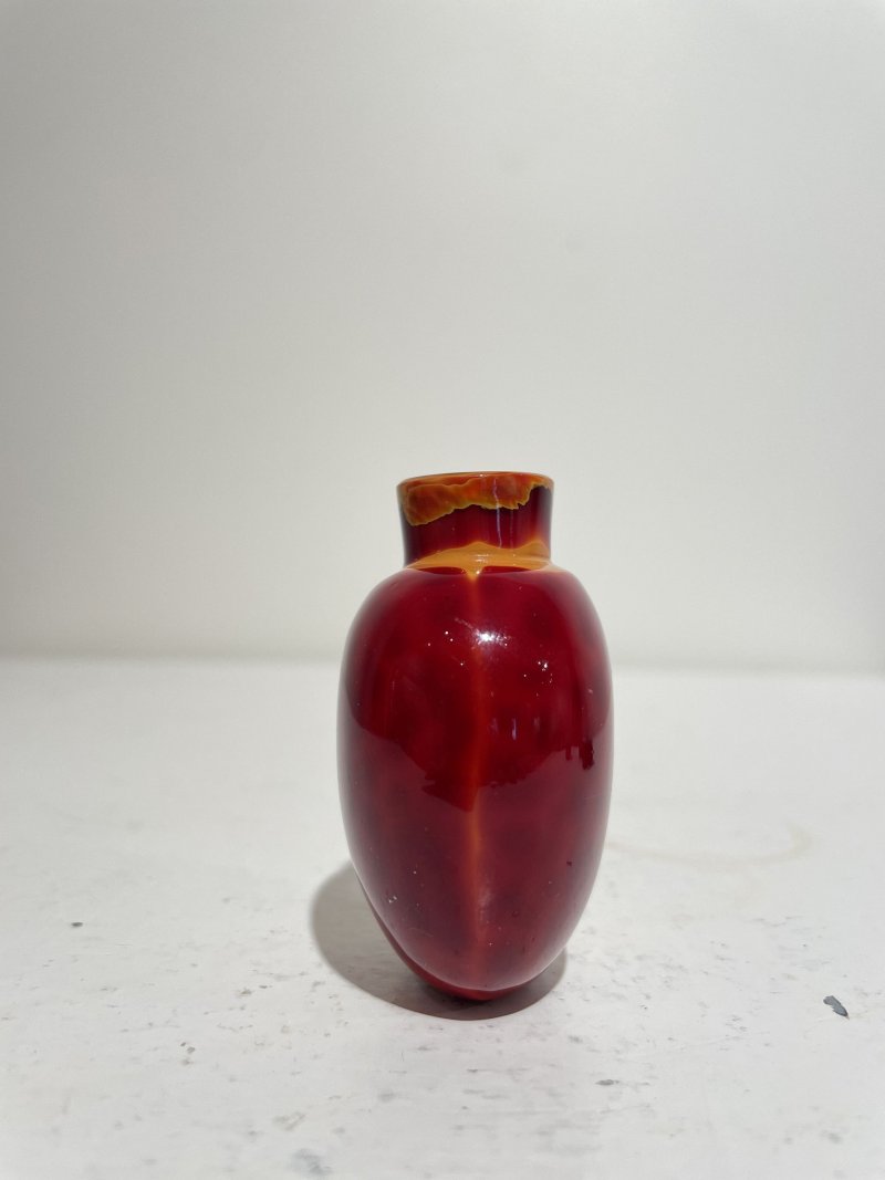 十九世紀 料胎仿雄黃鼻煙壺 | A GLASS SNUFF BOTTLE IMITATING REALGAR - 图5