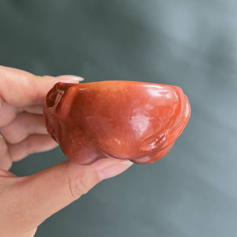 清乾隆 珊瑚红釉随形水丞 - 图6