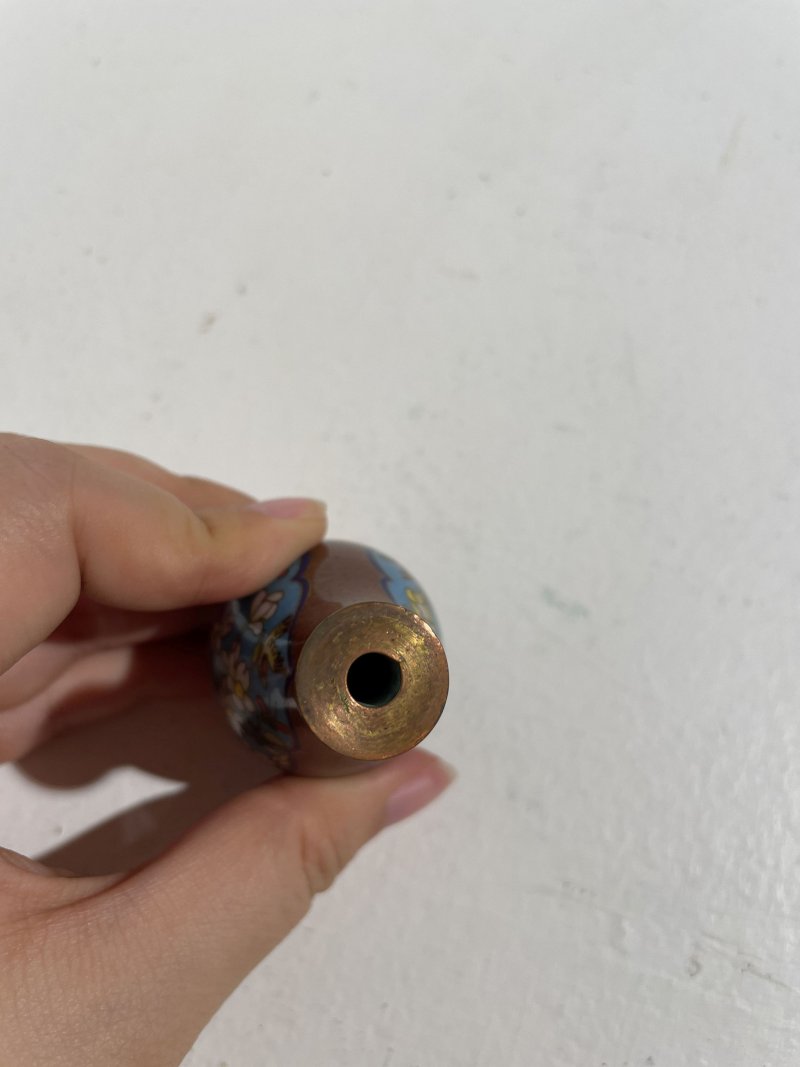 二十世紀 銅胎琺琅花卉、花鳥紋鼻煙壺二件 其一⌈乾隆年製⌋款 | TWO CLOISONNÉ SNUFF BOTTLES - 图28