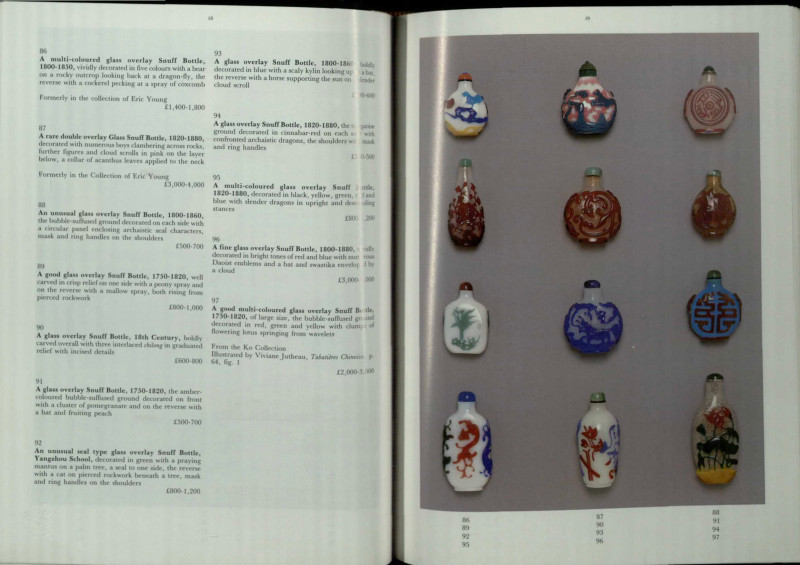 1820-1880年 白地套五色玻璃螭龍紋鼻煙壺 | A MULTI-COLOUR OVERLAY GLASS 'CHI-DRAGON' SNUFF BOTTLE - 图16