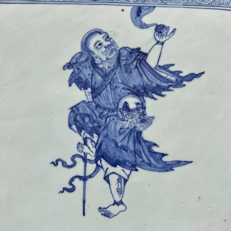 明成化-弘治 青花铁拐李人物插屏 - 图9